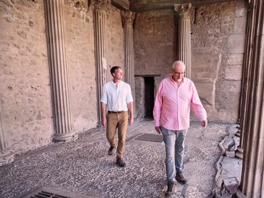 Filming on the Basilica stage in wonderful Pompeii with Dan Snow for Channel 5!